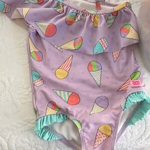 Ruffle butts one shoulder Pastel Ice Cream Swimsuit